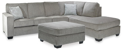Altari 2-Piece Sleeper Sectional with Ottoman in Alloy