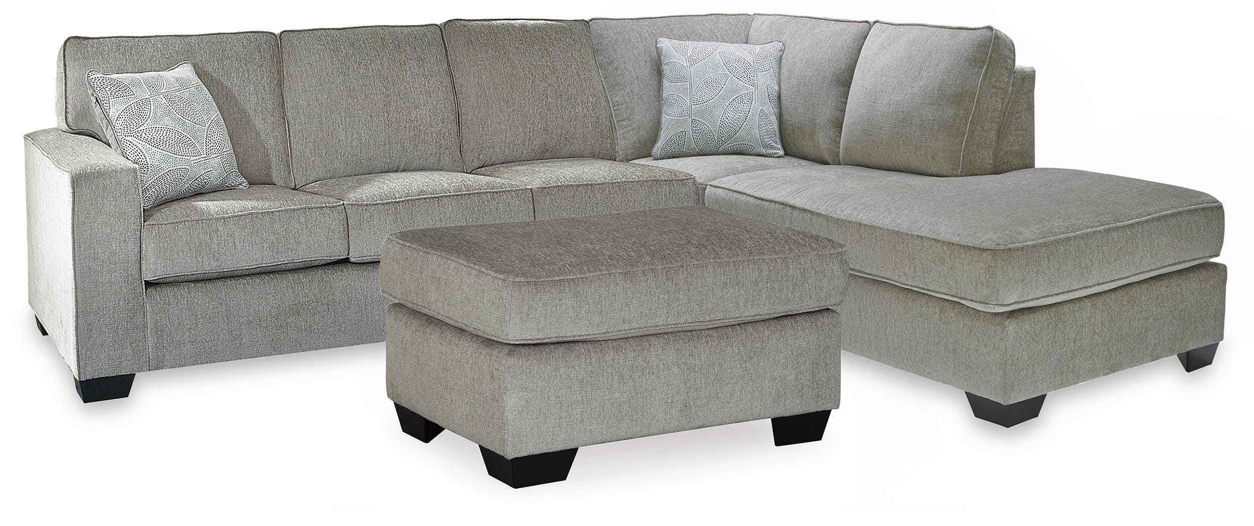 Altari 2-Piece Sleeper Sectional and Ottoman in Alloy