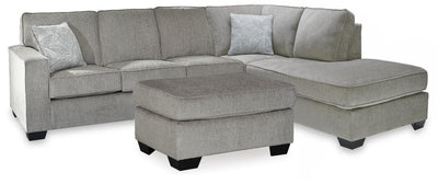 Altari 2-Piece Sleeper Sectional and Ottoman in Alloy