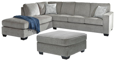 Altari 2-Piece RAF Sectional with Ottoman in Alloy