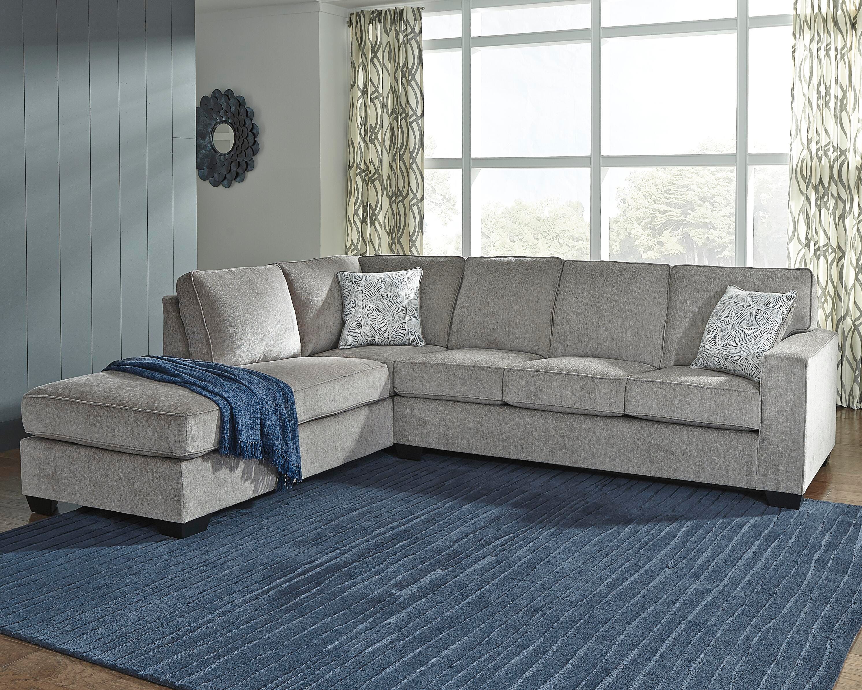 Altari 2-Piece LAF Chaise Sleeper Sectional in Alloy Chenille