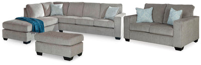 Altari 2-Piece Sectional with Chaise, Loveseat and Ottoman in Alloy