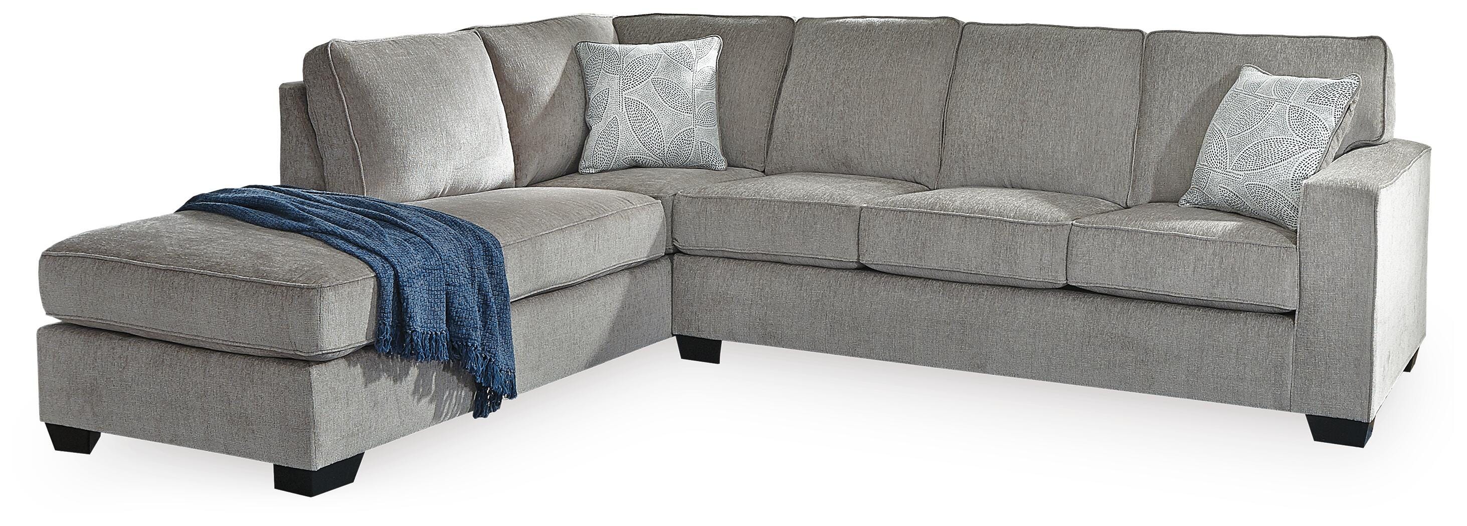 Altari 2-Piece LAF Chaise Sleeper Sectional in Alloy Chenille