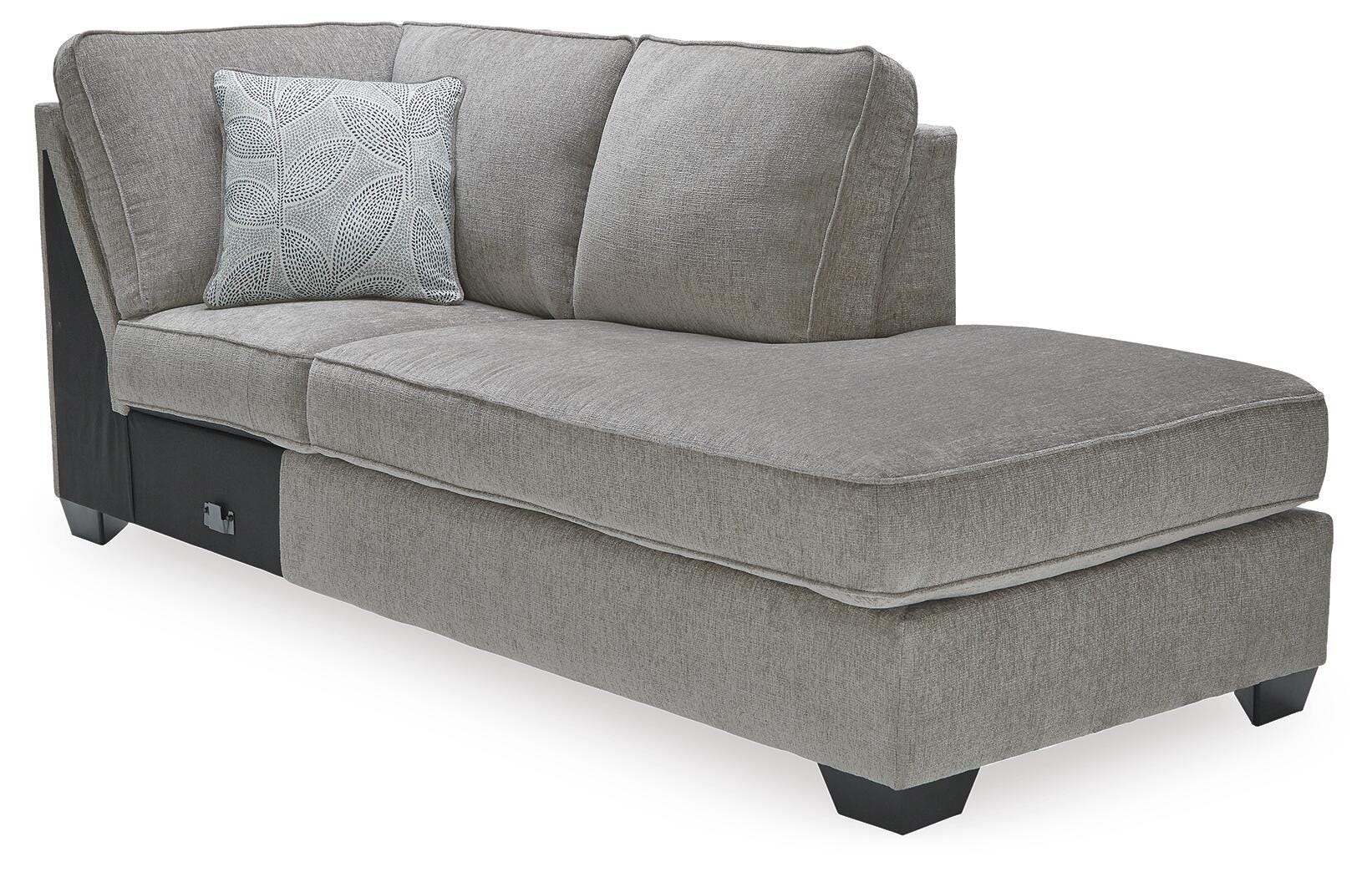 Altari 2-Piece RAF Chaise Sleeper Sectional in Alloy Chenille