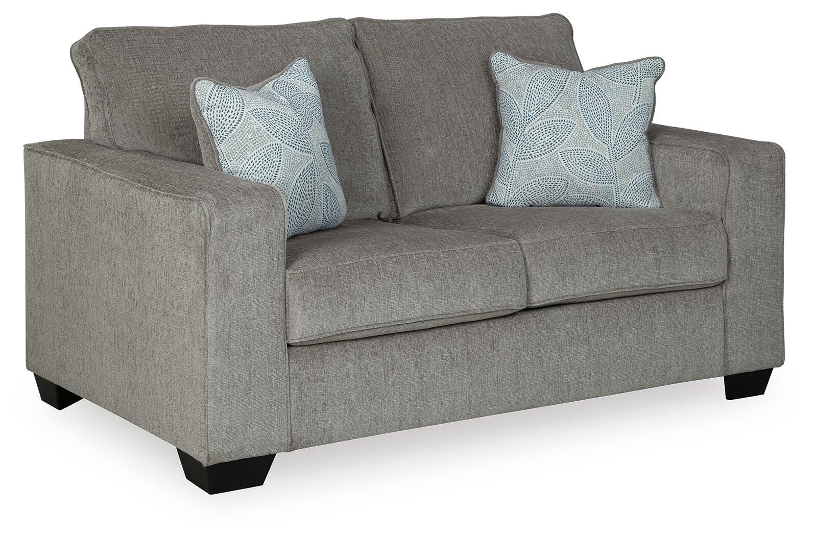 Altari 2-Piece Sleeper Sectional, Loveseat and Ottoman in Alloy