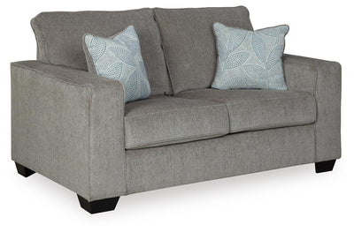 Altari 2-Piece Sleeper Sectional, Loveseat and Ottoman in Alloy