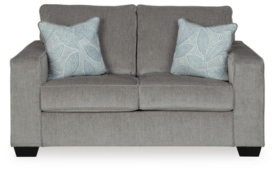Altari 2-Piece Sectional with Chaise, Loveseat and Ottoman in Alloy