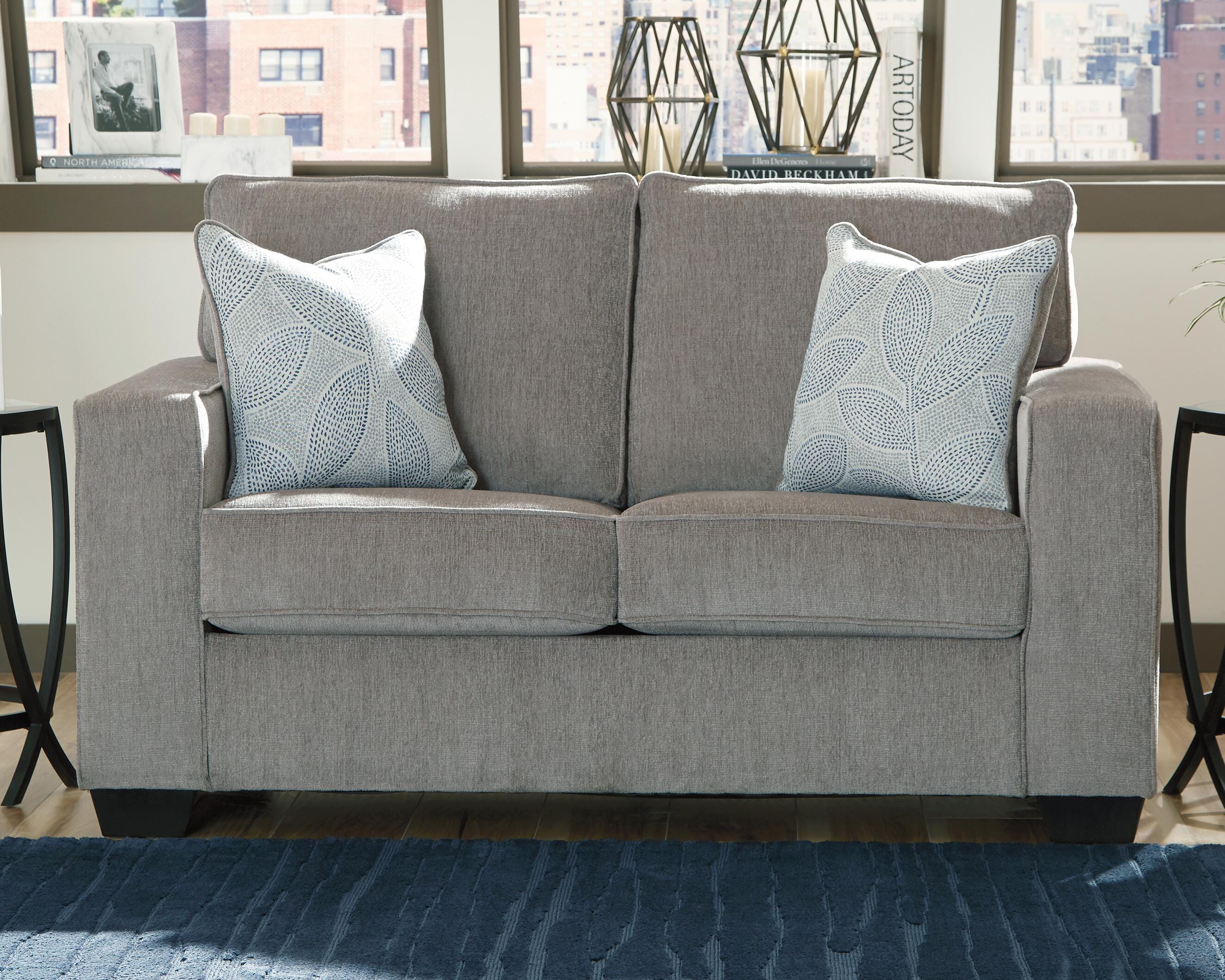 Altari 2-Piece Sectional with Chaise, Loveseat and Ottoman in Alloy