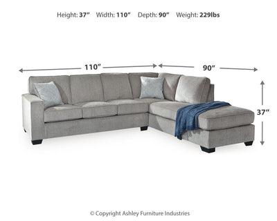Altari 2-Piece RAF Chaise Sectional in Alloy Chenille