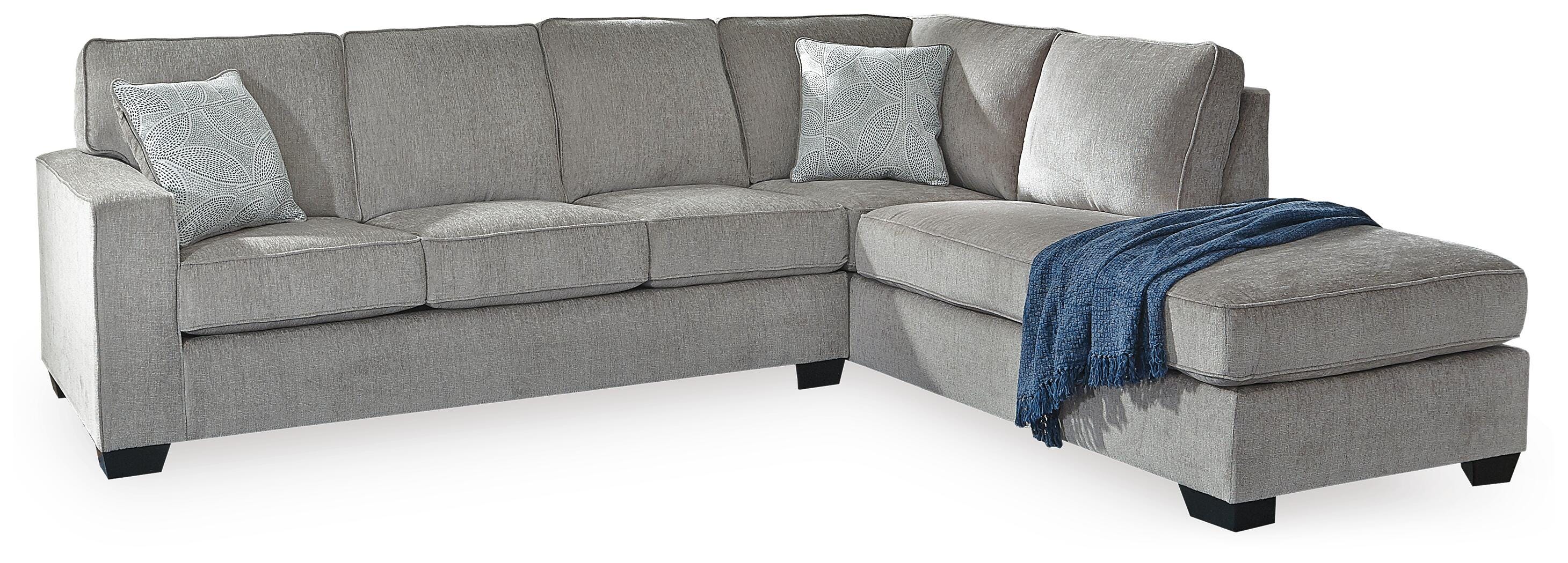 Altari 2-Piece Sleeper Sectional, Loveseat and Ottoman in Alloy