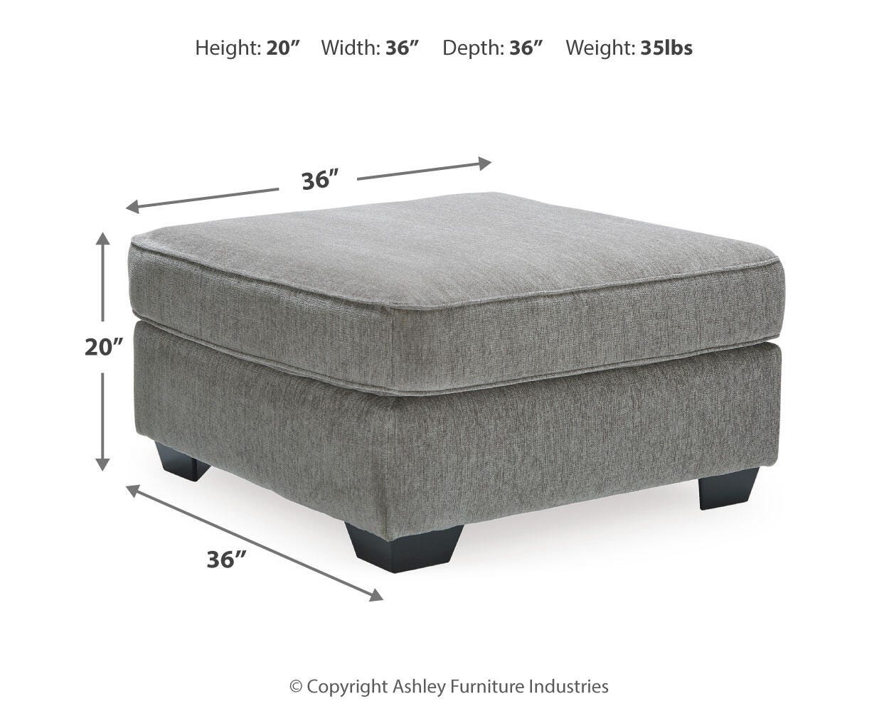 Altari 2-Piece Sleeper Sectional, Loveseat and Ottoman in Alloy
