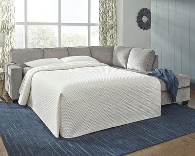 Altari 2-Piece RAF Chaise Sleeper Sectional in Alloy Chenille