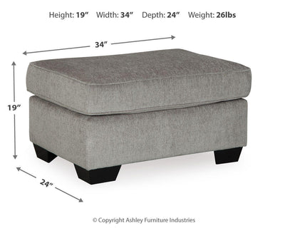 Altari 2-Piece Sleeper Sectional and Ottoman in Alloy
