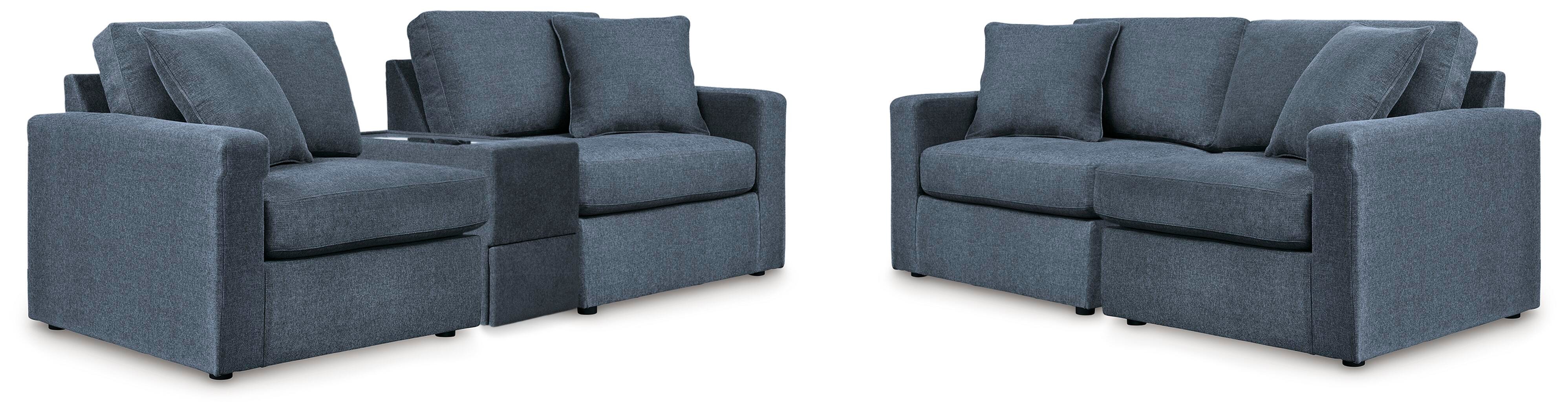 Modmax 3-Pc Sectional Sofa and 2-Piece Sectional Loveseat in Ink