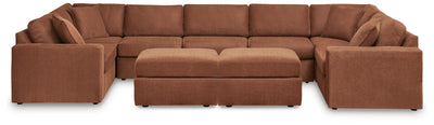 Modmax 7-Piece Sectional and 2 Ottomans in Spice