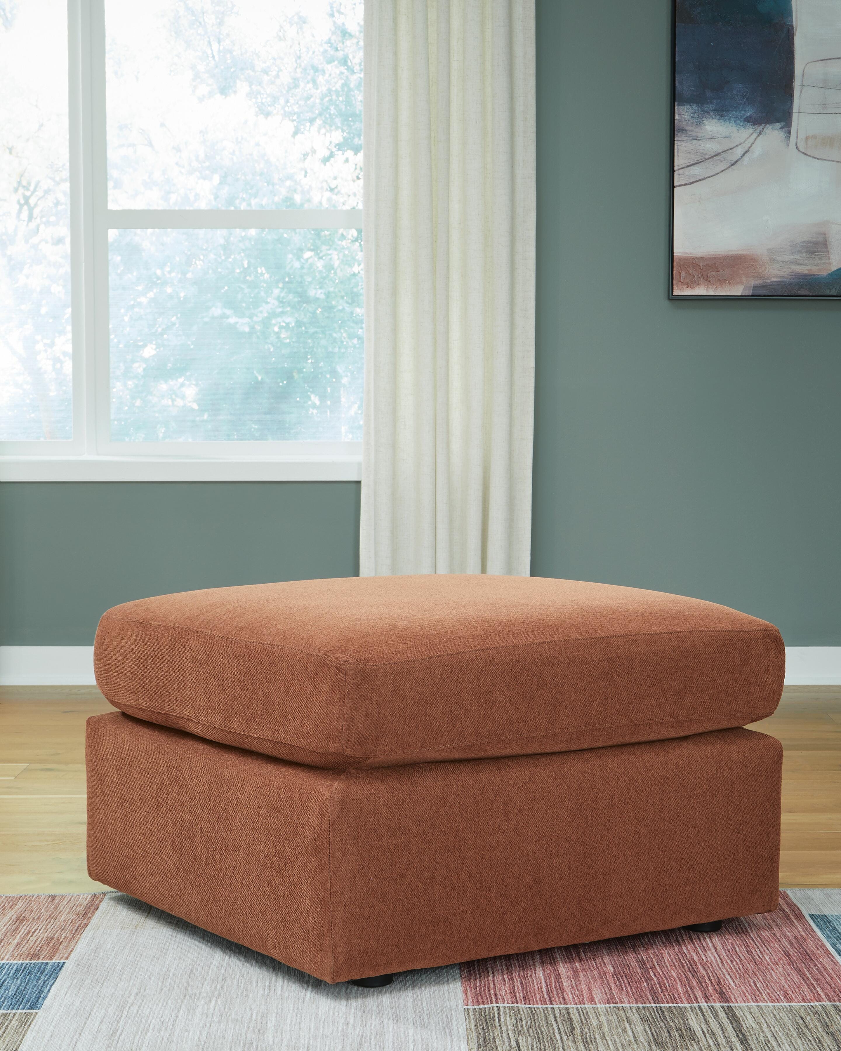 Modmax Oversized Accent Ottoman in Spice Performance Fabric and Next-Gen Nuvella