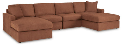 Modmax 4-Piece Double Chaise Sectional in Spice Performance Fabric and Next-Gen Nuvella