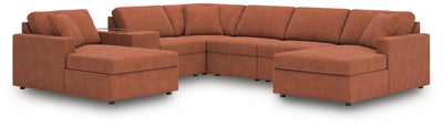 Modmax 7-Piece Sectional in Spice Performance Fabric and Next-Gen Nuvella