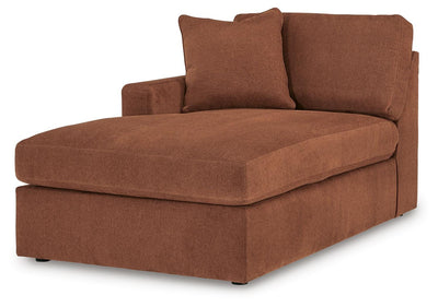 Modmax 4-Piece LAF Chaise Sectional and Storage Console in Spice Performance Fabric and Next-Gen Nuvella