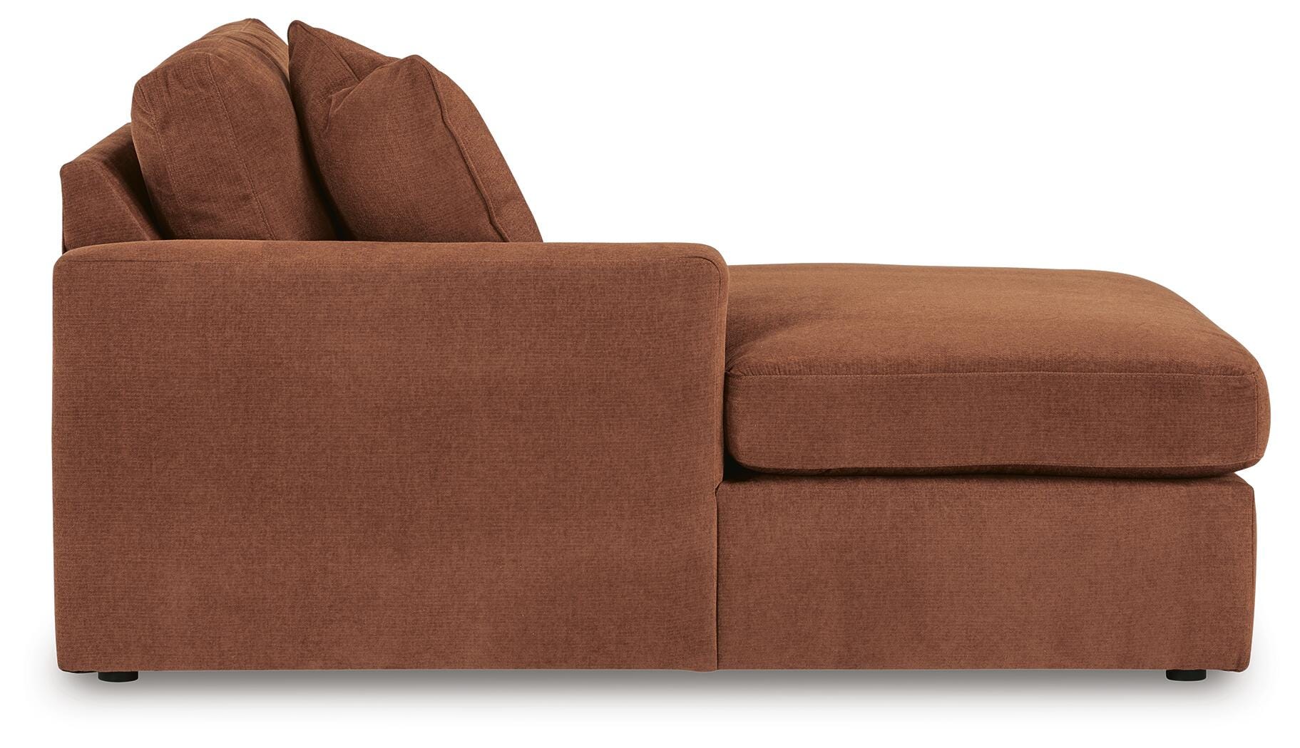 Modmax 4-Piece LAF Chaise Sectional and Storage Console in Spice Performance Fabric and Next-Gen Nuvella