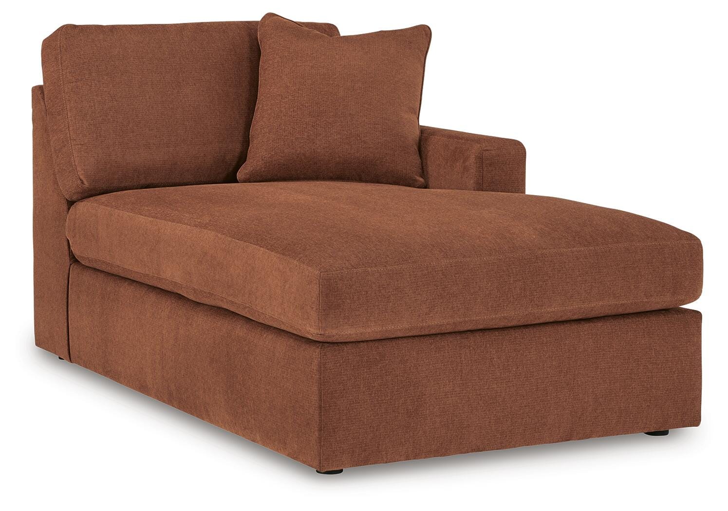 Modmax 6-Piece RAF Chaise Sectional and Storage Console in Spice Performance Fabric and Next-Gen Nuvella