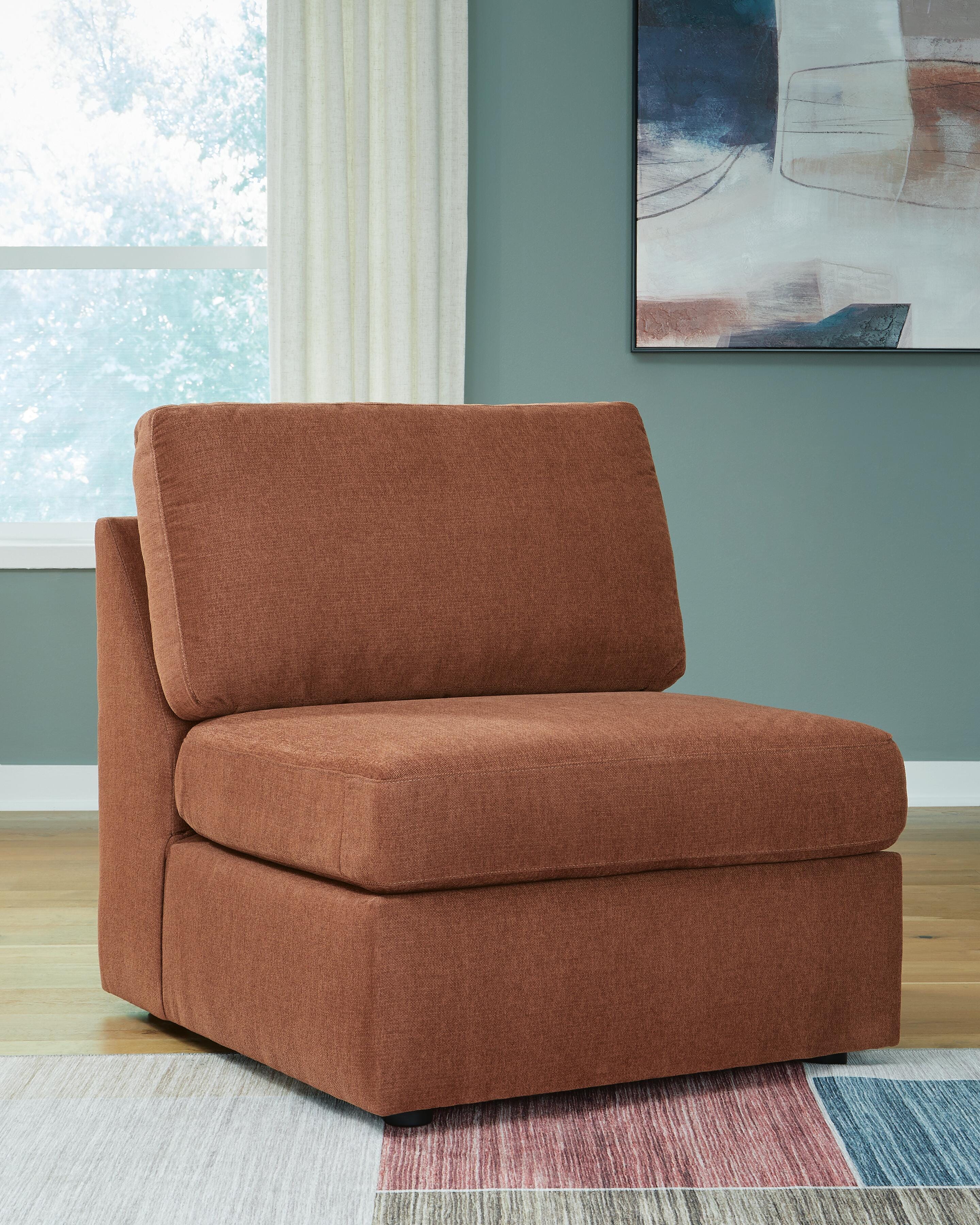 Modmax 4-Piece Sectional in Spice Performance Fabric and Next-Gen Nuvella