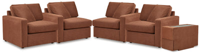 Modmax 3-Piece Sectional and 2-Piece Sectional Loveseat in Spice