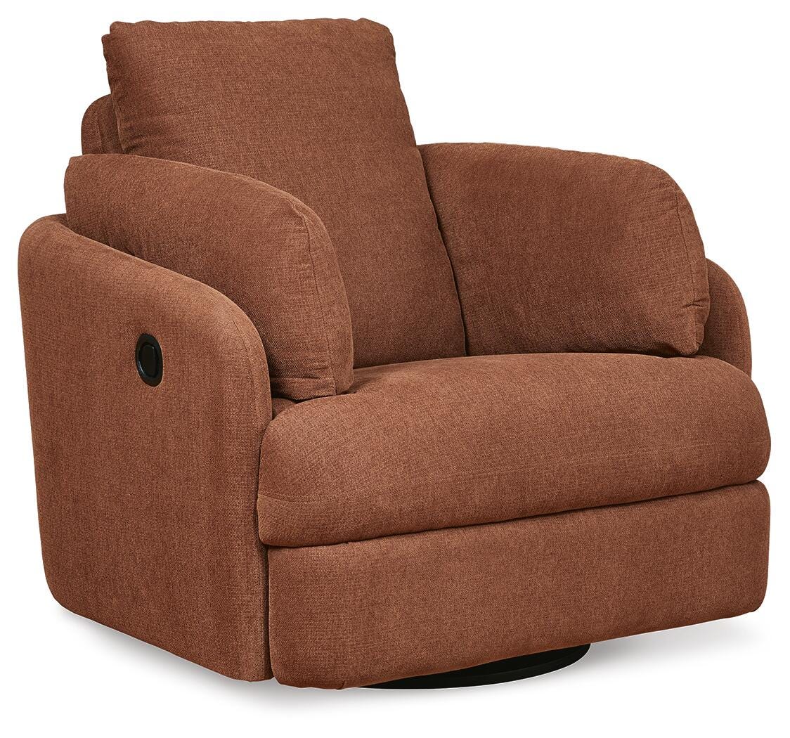 Modmax Swivel Glider Recliner in Spice Performance Fabric and Next-Gen Nuvella