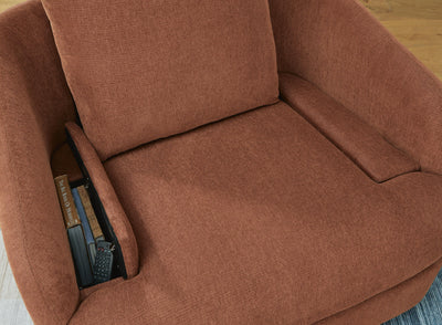 Modmax Swivel Glider Recliner in Spice Performance Fabric and Next-Gen Nuvella