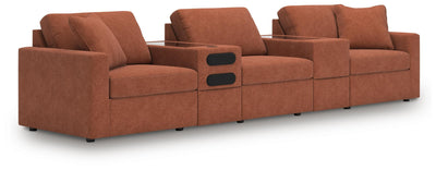 Modmax 5-Piece Sectional with Audio System in Spice Performance Fabric and Next-Gen Nuvella