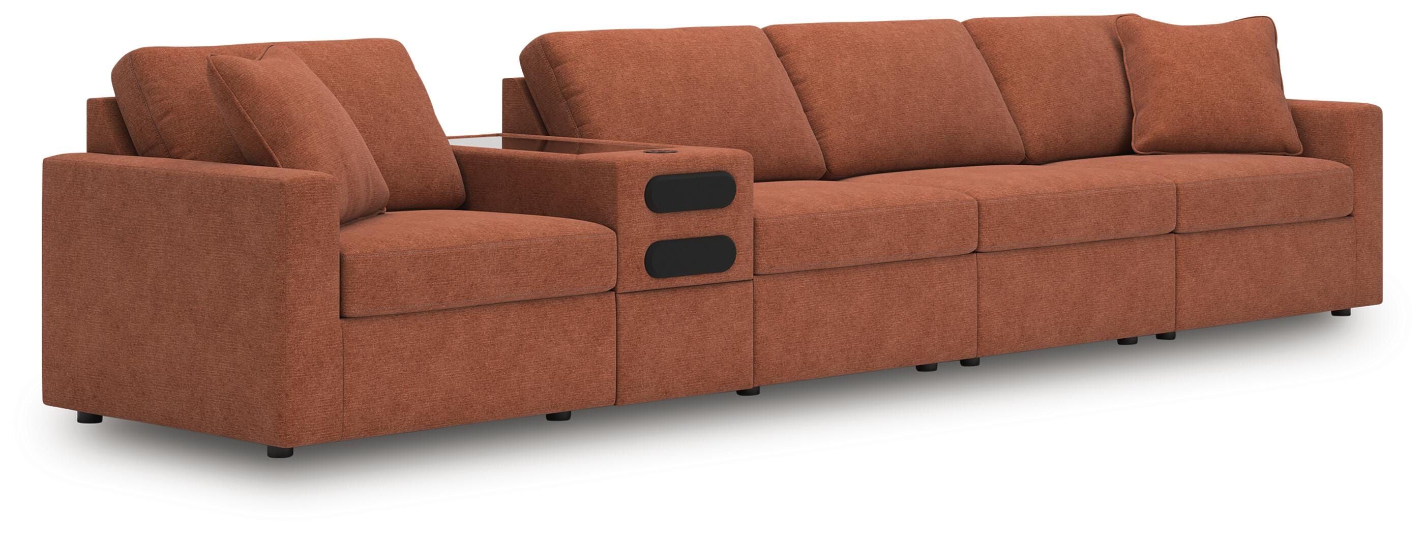 Modmax 5-Piece Sectional in Spice Performance Fabric and Next-Gen Nuvella