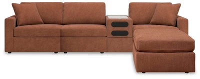 Modmax 4-Piece Sectional with Ottoman in Spice