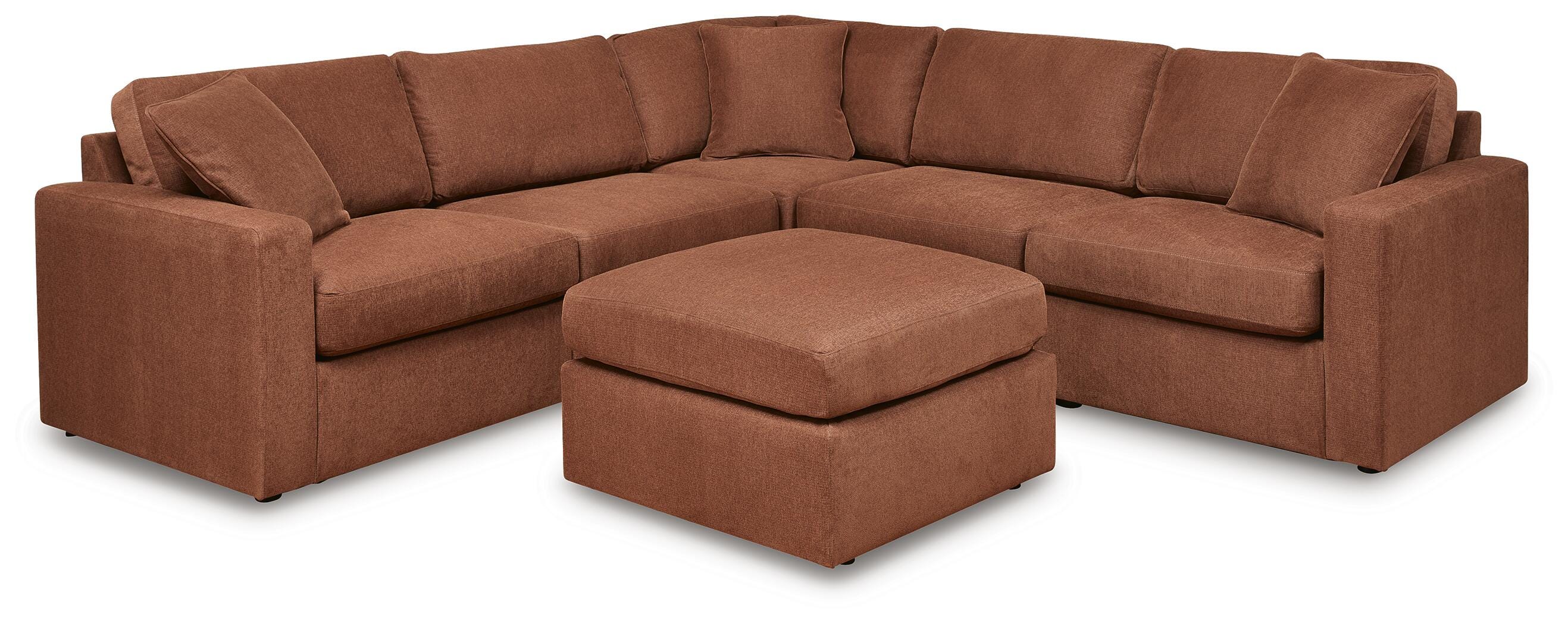 Modmax 5-Piece Sectional and Ottoman in Spice