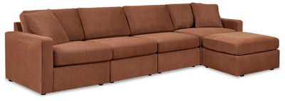 Modmax 4-Piece Sectional and Ottoman in Spice