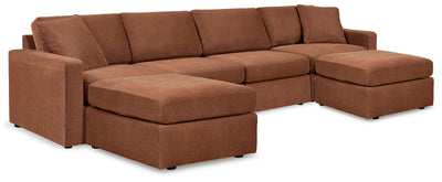 Modmax 4-Piece Sectional and 2 Ottomans in Spice