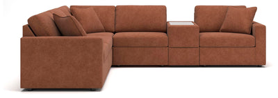 Modmax 6-Piece Sectional w/ Storage Console in Spice Performance Fabric and Next-Gen Nuvella
