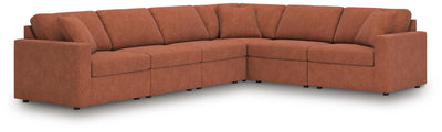 Modmax 6-Piece Sectional in Spice Performance Fabric and Next-Gen Nuvella