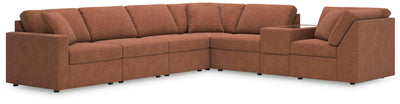 Modmax 7-Piece Sectional with Storage Console in Spice Performance Fabric and Next-Gen Nuvella