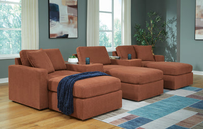 Modmax 5-Piece Sectional and 3 Ottomans in Spice