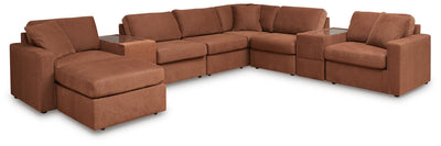 Modmax 8-Piece Sectional and Ottoman in Spice