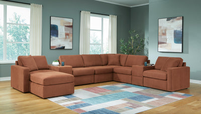 Modmax 8-Piece Sectional and Ottoman in Spice