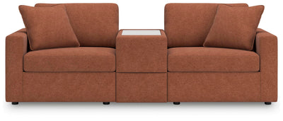 Modmax 3-Piece Sectional w/ Storage Console in Spice Performance Fabric and Next-Gen Nuvella