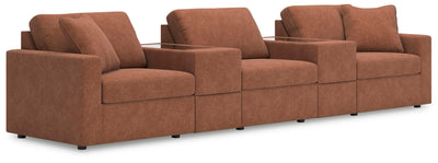 Modmax 5-Piece Sectional with Storage Consoles in Spice Performance Fabric and Next-Gen Nuvella
