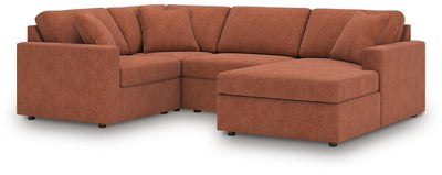 Modmax 4-Piece RAF Chaise Sectional in Spice Performance Fabric and Next-Gen Nuvella