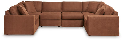 Modmax 6-Piece Sectional and Ottoman in Spice