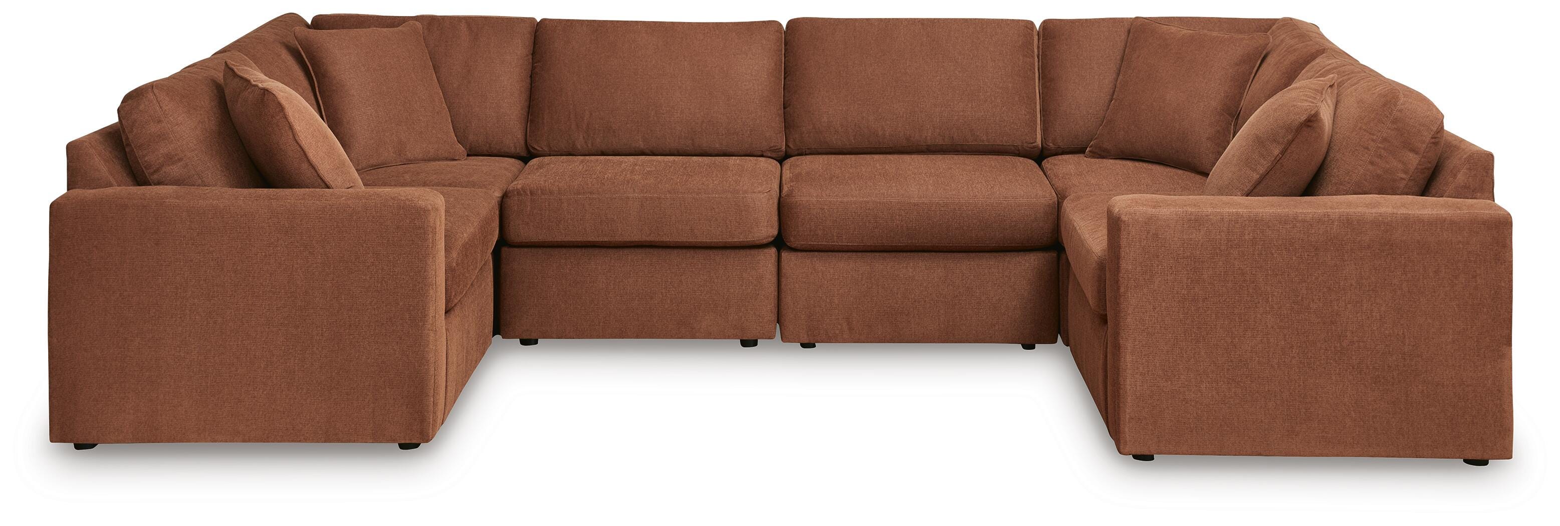 Modmax 6-Pc Sectional in Spice Performance Fabric and Next-Gen Nuvella