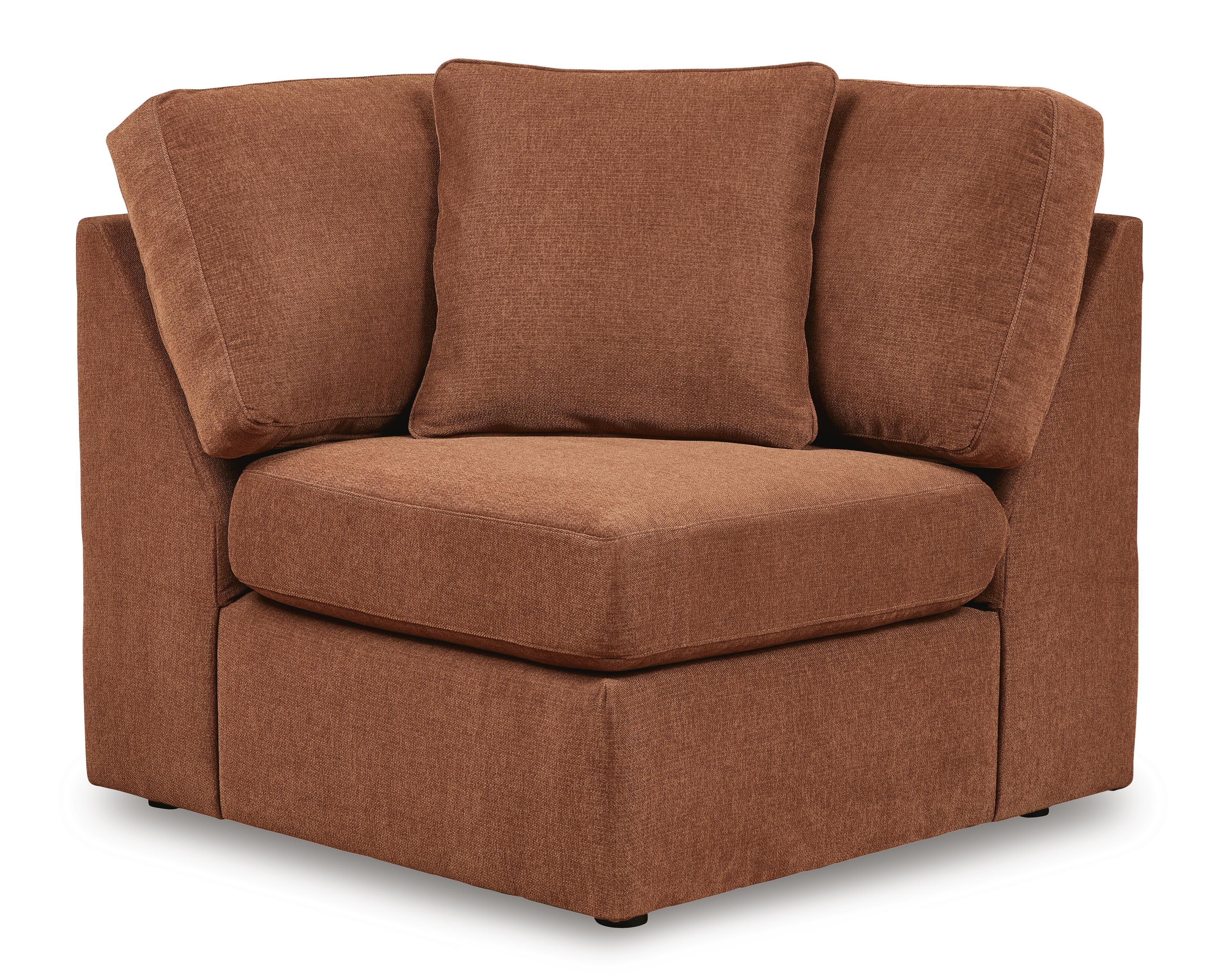 Modmax 8-PC Sectional and Audio Consoles in Spice Performance Fabric and Next-Gen Nuvella