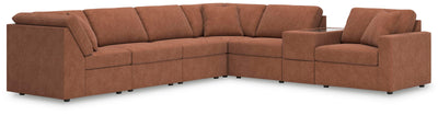 Modmax 7-Piece Sectional w/ Storage Console in Spice Performance Fabric and Next-Gen Nuvella