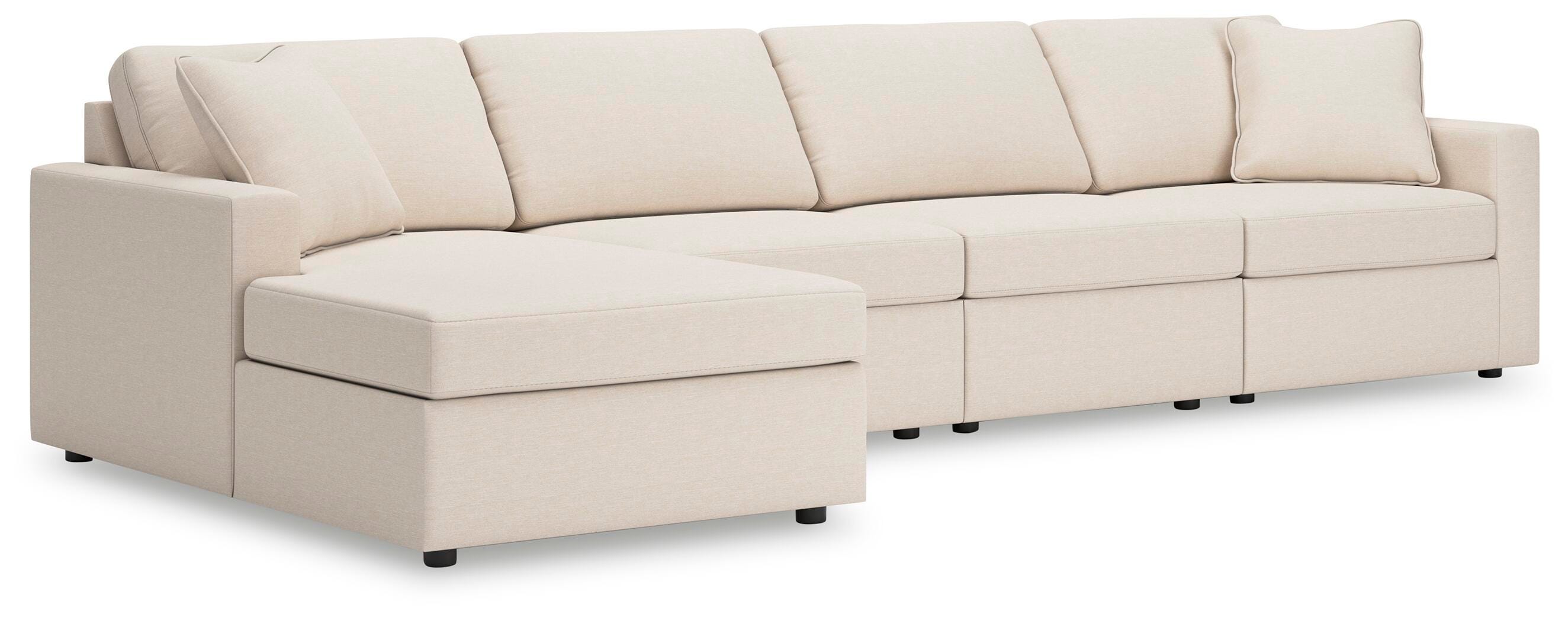 Modmax 4-Piece Sectional with LAF Chaise  in Oyster Performance Fabric and Next-Gen Nuvella