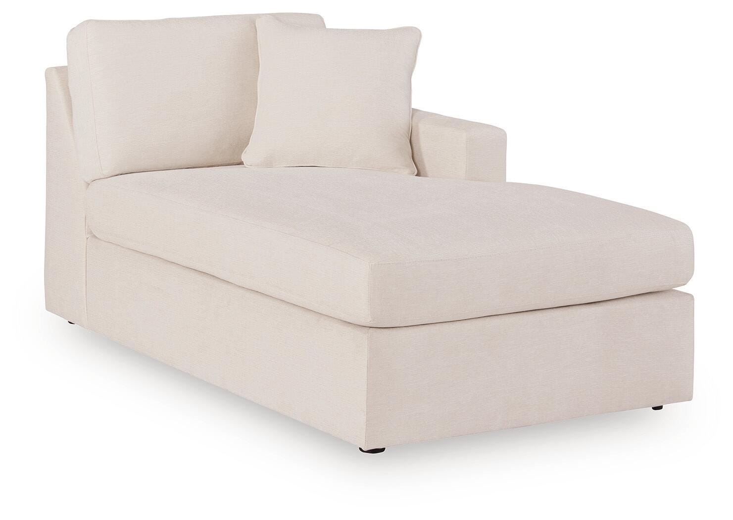 Modmax 6-Piece RAF Chaise Sectional and Storage Console in Oyster Performance Fabric and Next-Gen Nuvella